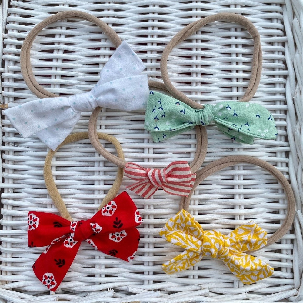 Handmade nylon headband bows bundle